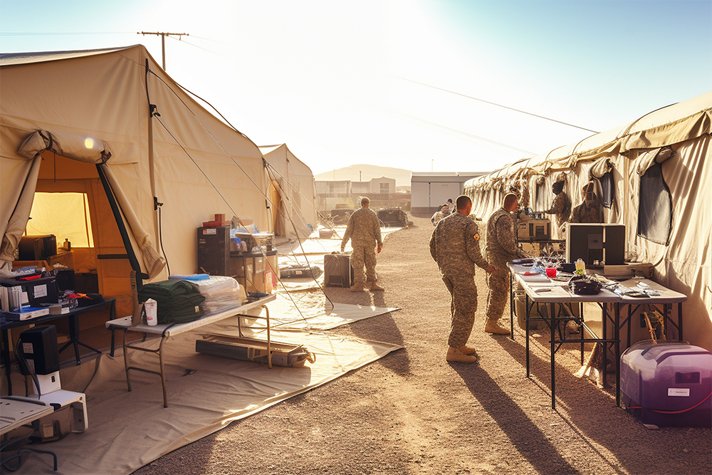 Military hospital in a disaster zone